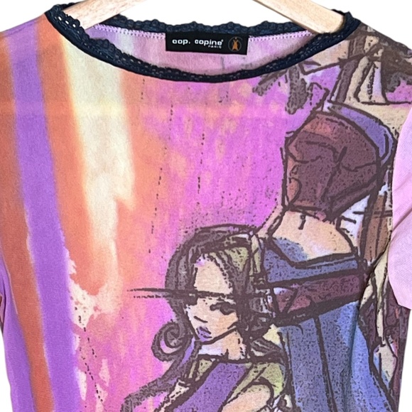 Cop Copine Y2K Girls Mesh Top - Picture 2 of 11
